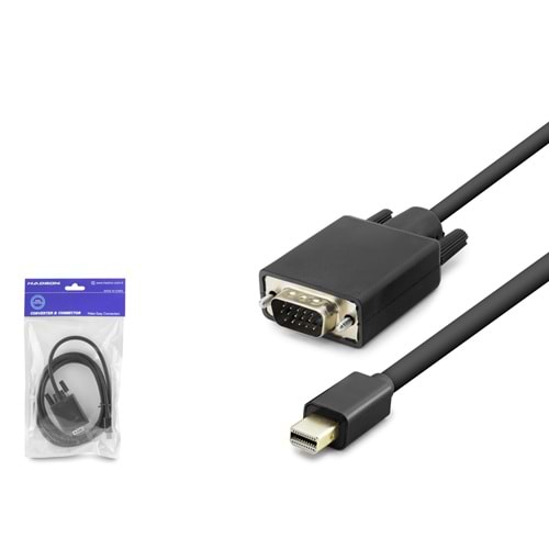 HADRON HDX7802 Mini DisplayPort to VGA Görüntü Kablosu 1080P 1.8 m Siyah