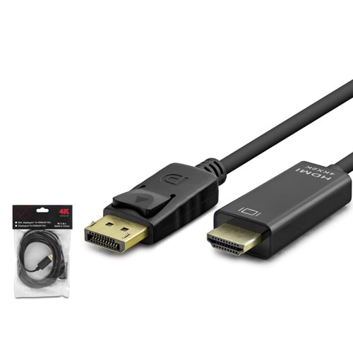HADRON HDX7843 DisplayPort to HDMI Görüntü Kablosu 4K 30 Hz 5 m Siyah