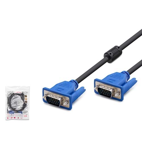 HADRON HDX7848 VGA Kablo OD 6.0 mm 10 m Siyah Mavi