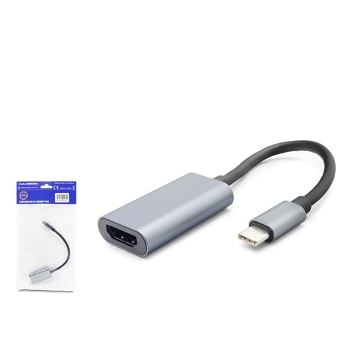 HADRON HDX7862 Type-C to HDMI Görüntü Dönüştürücü 4K 60 Hz Siyah