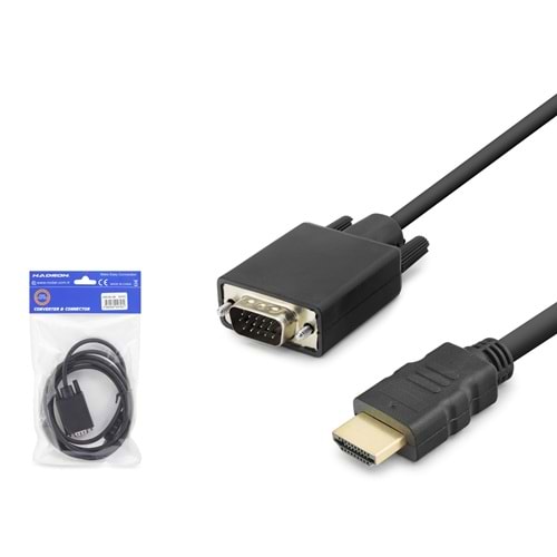 HADRON HDX7872 HDMI to VGA Görüntü Kablosu 1080p 1.8 m Siyah