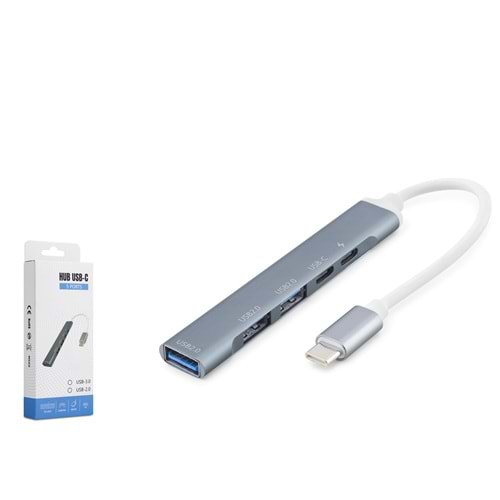 HADRON HDX7896G Type-C PD Hub 5 Port 480 Mbps 20W Gri