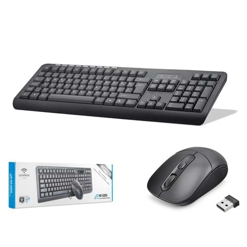NETROJEN HK6800 Kablosuz Klavye Mouse Seti 2.4 GHz Siyah