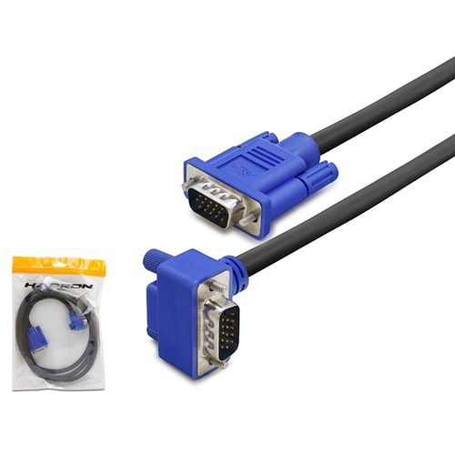 HADRON HN4485 VGA Kablo L Tip 1.5 m Siyah Mavi