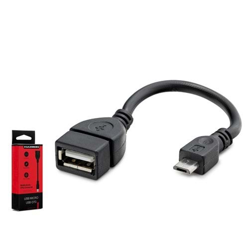 HADRON HN4590K Micro USB to USB OTG Dönüştürücü Kablo Siyah