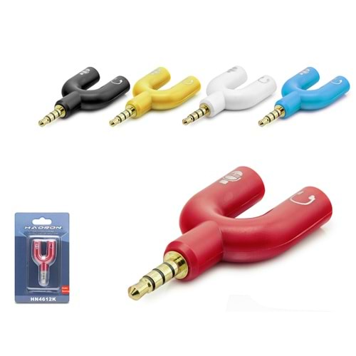 HADRON HN4612K 3.5 mm Kulaklık Mikrofon Ayırıcı Adaptör Renkli