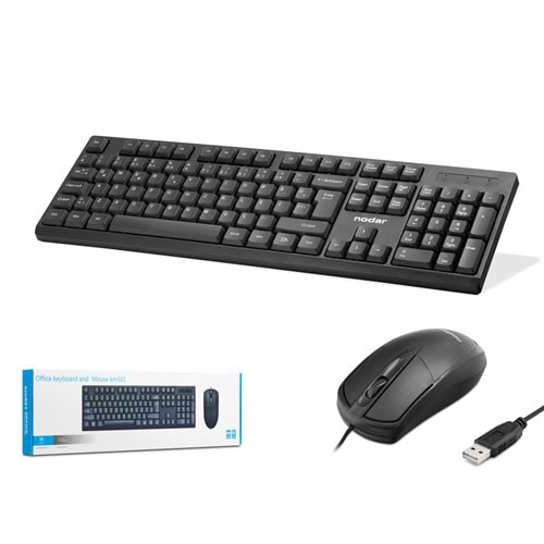NODAR KM501 Klavye Mouse Seti 1000 DPI Siyah