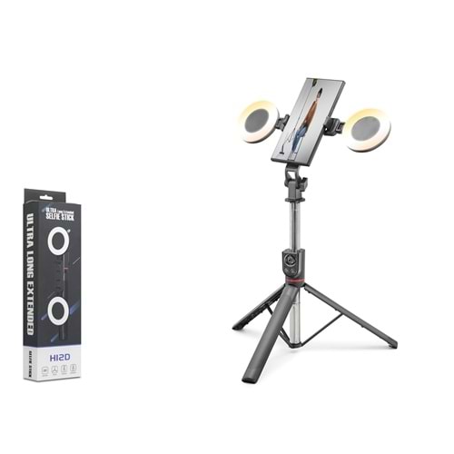 NODAR ND1033 Telefon Tripodu ve Selfie Çubuğu Çift LED Bluetooth Kumandalı 182 cm Siyah
