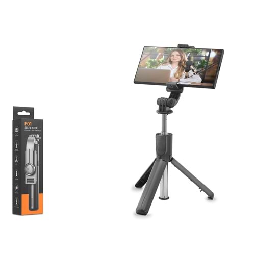 NODAR ND1046 Telefon Tripodu ve Selfie Çubuğu Bluetooth Kumandalı 67 cm Siyah