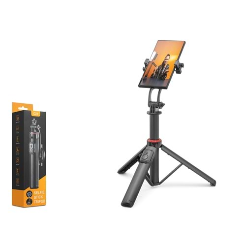 NODAR ND1047 Telefon Tripodu ve Selfie Çubuğu Manyetik Tutuculu Bluetooth Kumandalı 130 cm Siyah