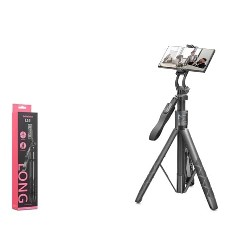 NODAR ND1049 Telefon Tripodu ve Selfie Çubuğu Bluetooth Kumandalı 153 cm Siyah