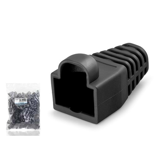 NODAR ND2429 RJ45 Konnektör Koruyucu Papuç 100 Adetli Paket Siyah