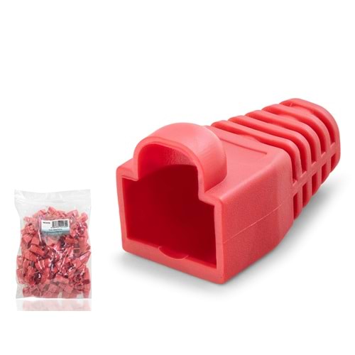 NODAR ND2430 RJ45 Konnektör Koruyucu Papuç 100 Adetli Paket Kırmızı