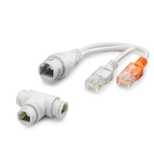 NODAR ND2451 PoE Splitter T Tipi Su Geçirmez RJ45 Veri ve Güç Ayırıcı Adaptör Seti Beyaz