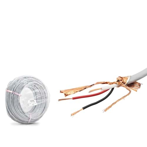 NODAR ND2480 CCTV Kablo Mini Coax ECO CCA 2x0.50 mm 100 m Gri