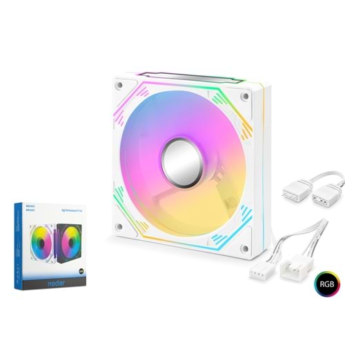 NODAR ND2653 Kasa Fanı ARGB Infinity Mirror 120 mm Beyaz