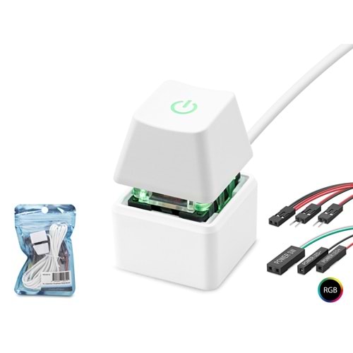 NODAR ND2810 Masaüstü Bilgisayar RGB Power Tuşu Beyaz