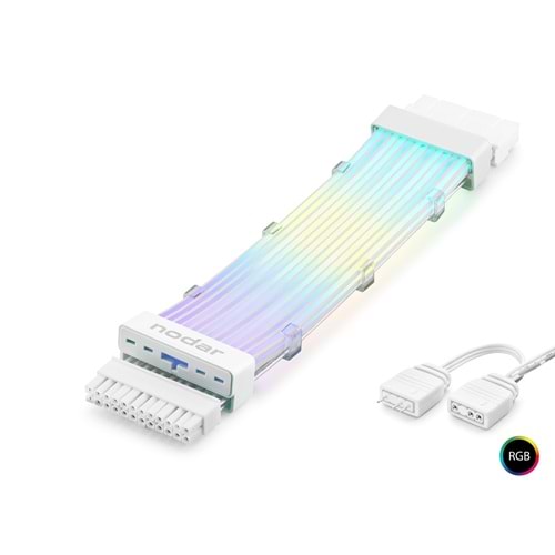 NODAR ND2814W 24 Pin Multi-Zone ARGB Power Supply Uzatma Kablosu Bükülebilir 2 mm 108 LED - Beyaz