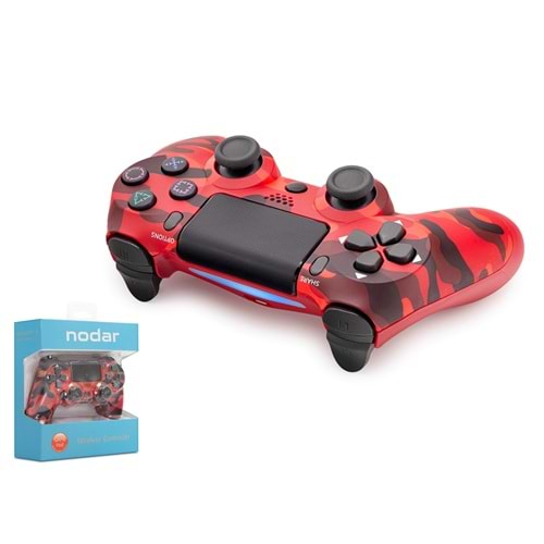 NODAR ND400O Bluetooth GamePad Oyun Kolu PS4 Uyumlu DoubleShock 4 Kırmızı Kamuflaj