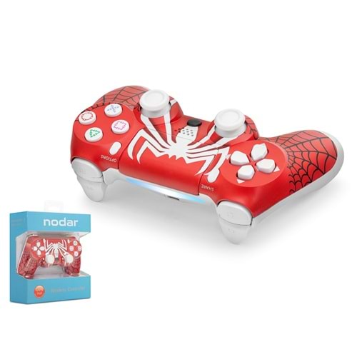 NODAR ND400Z-KH Bluetooth GamePad Oyun Kolu PS4 Uyumlu DoubleShock 4 Kırmızı Beyaz Kutu Hasarlı