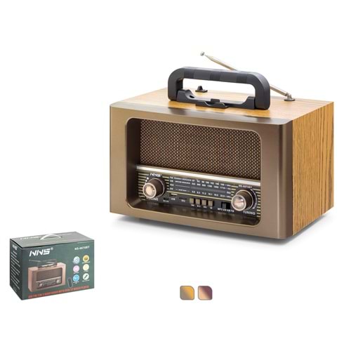 NNS NS6670BT Bluetooth Nostaljik FM Radyo TWS USB TF Kumandalı Taşınabilir Hoparlör