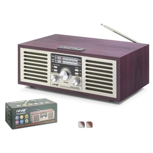 NNS NS6686BT Bluetooth Nostaljik FM Radyo TWS USB TF AUX Hoparlör