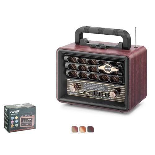 NNS NS8072BT Bluetooth Nostaljik FM Radyo TWS USB TF Taşınabilir Hoparlör