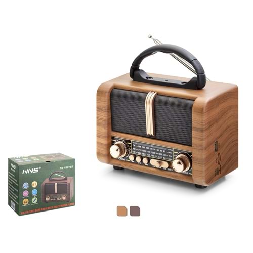NNS NS8107BT Bluetooth Nostaljik FM Radyo TWS USB TF Taşınabilir Hoparlör