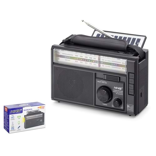 NNS NS9951BTS Bluetooth Nostaljik FM Radyo TWS USB TF Solar Şarjlı 5W Taşınabilir Hoparlör