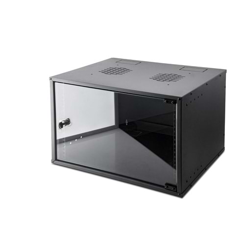 NETROJEN NT924 7U Soho Rack Kabinet Kilitli Cam Kapaklı Siyah