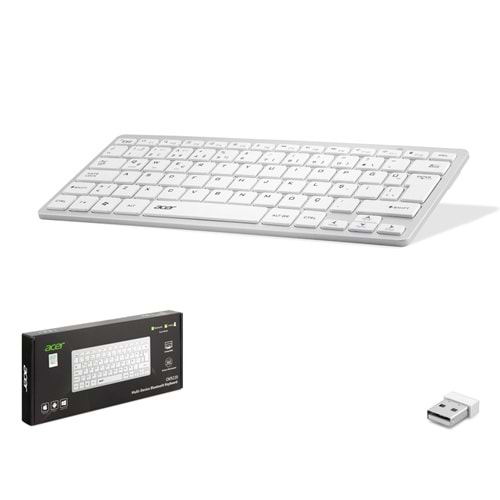 ACER OKR220B Dual Mode Multidevice Klavye 2.4 GHz Bluetooth 5.0 Beyaz