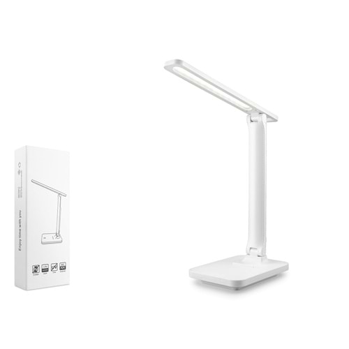 ELBA Q11 Ayarlanabilir Katlanabilir USB Şarjlı LED Masa Lambası Beyaz