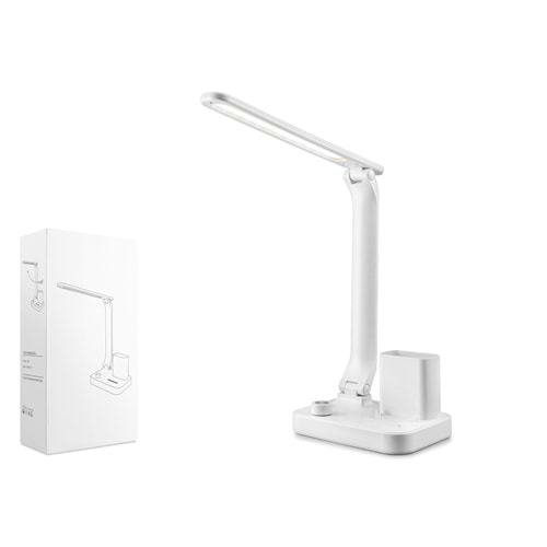ELBA Q21-2 Ayarlanabilir Katlanabilir USB Şarjlı Kalemlikli LED Masa Lambası 5W Beyaz