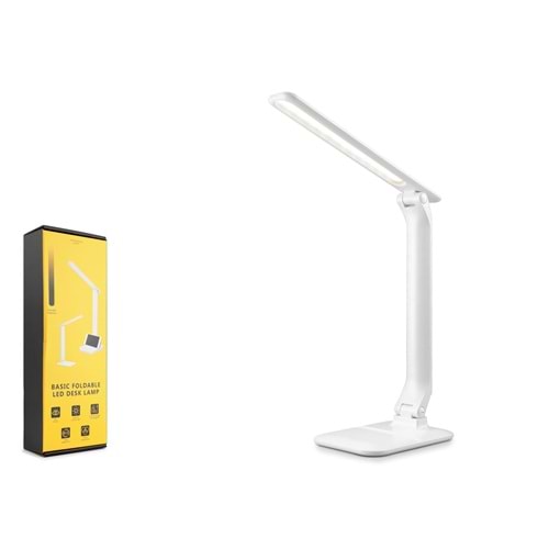 ELBA Q808 Ayarlanabilir Katlanabilir USB Şarjlı LED Masa Lambası Telefon Standlı Beyaz