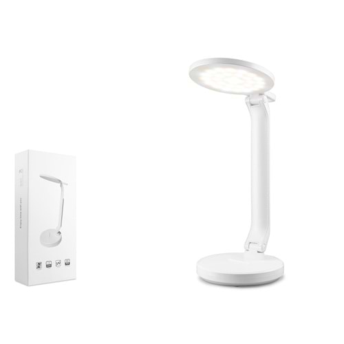 ELBA Q9-2 Ayarlanabilir Katlanabilir USB Şarjlı LED Masa Lambası Beyaz