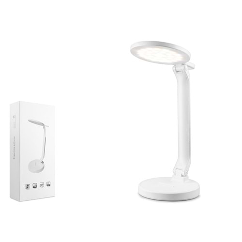 ELBA Q908-2 Ayarlanabilir Katlanabilir USB Şarjlı LED Masa Lambası Beyaz