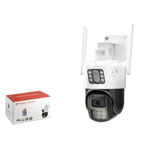 X5-TECH RX-23AI Wi-Fi Speed Dome IP Güvenlik Kamerası 2 x 3MP iCSee PTZ Beyaz