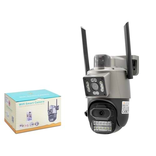 VENAS RX-38AI Wi-Fi Speed Dome IP Güvenlik Kamerası 2 x 2MP PTZ Gri Siyah