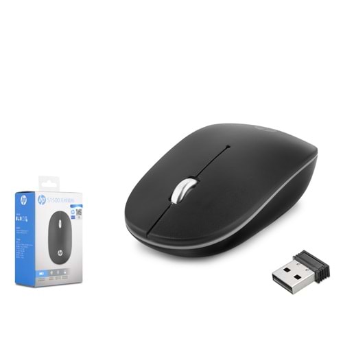 HP S1500 Plus Kablosuz Sessiz Mouse 1600 DPI Siyah