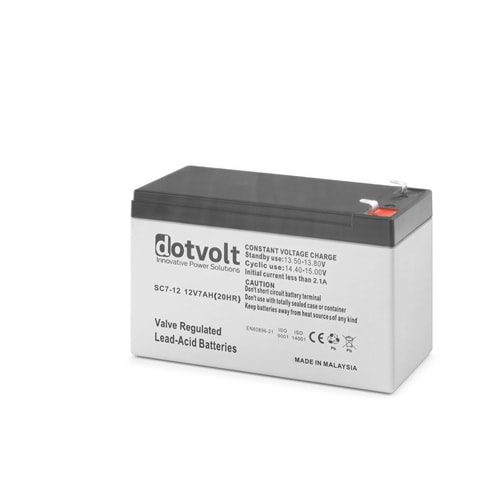 DOTVOLT SC7-12 12V 7Ah Bakımsız Kuru Tip Akü
