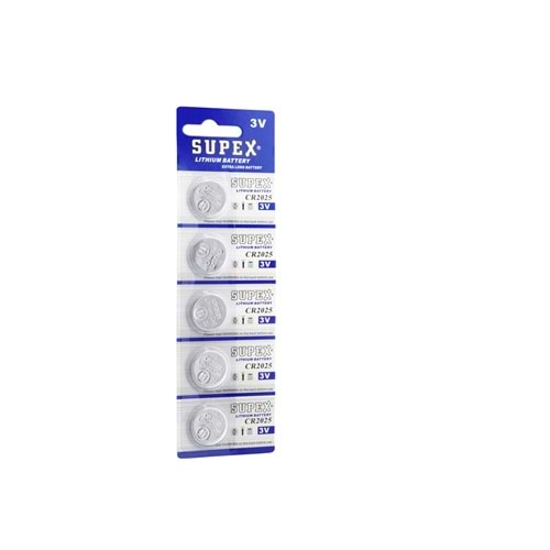 SUPEX SCR2025 3V Lityum Düğme Pil 5 Adetli Paket