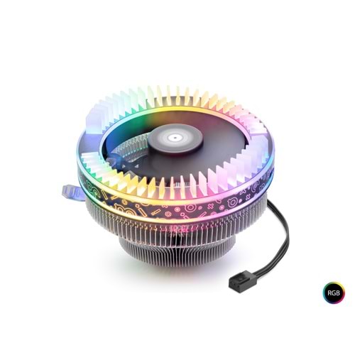 SPECTRUM SPECKLBK Storm CPU Hava Soğutucusu Combo 124 mm Kelebek RGB AMD Intel Uyumlu Gri