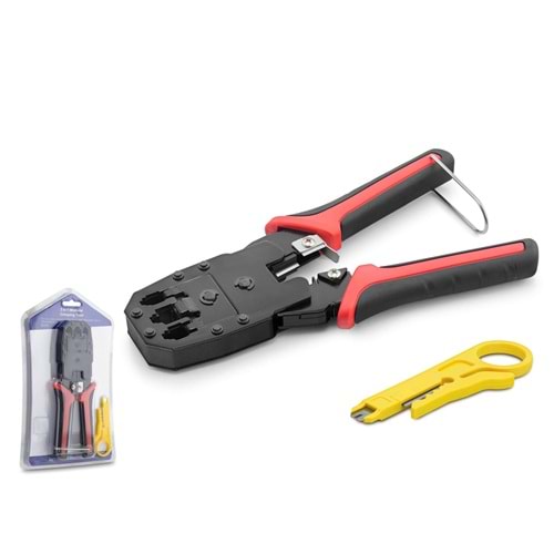 TAPLIN TK154 RJ45 Kablo Soyucu Setli Konnektör Pensesi Kırmızı