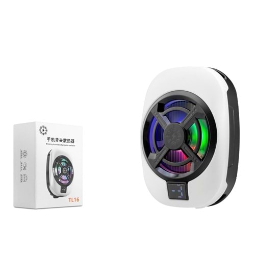 HADRON TL16 Manyetik Telefon Soğutucu Fan RGB Isı Göstergeli Beyaz