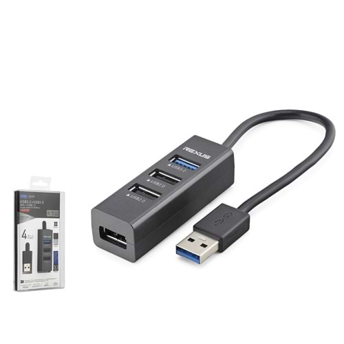 REXUS U3201 USB 3.2 Gen1 Hub 4 Port 5 Gbps Siyah