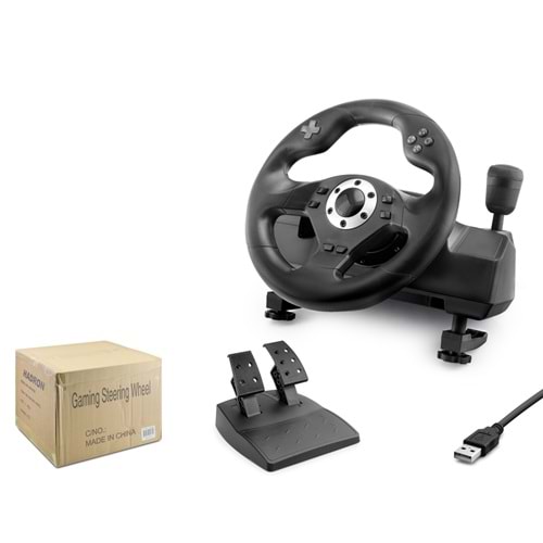 HADRON VW9828-TGKH Oyuncu Direksiyon Seti 270° PS4 PS3 PS2 PC Xbox Switch Android Uyumlu Siyah Tamir Görmüş Kutu Hasarlı