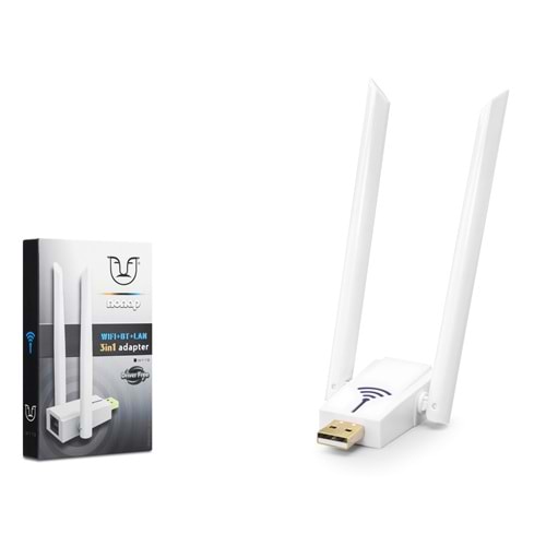 NONAP W119 USB WiFi Bluetooth Ethernet Adaptörü 150 Mbps Beyaz