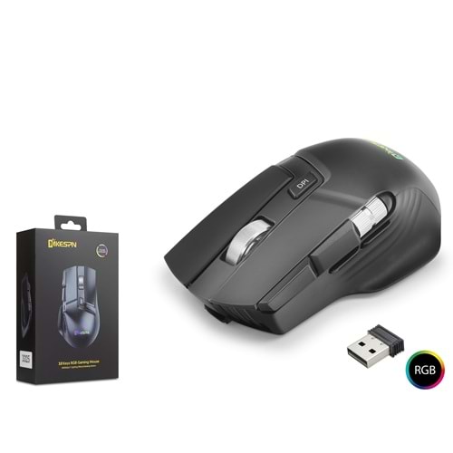 MKESPN W13 Dual Mode RGB Gaming Mouse 2.4 GHz Bluetooth 10000 DPI 10 Tuş Makro 1000Hz Siyah