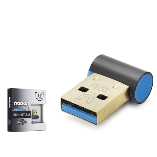 NONAP W162 USB WiFi Bluetooth 4.2 Adaptörü 650 Mbps 5 GHz Dual Band Siyah