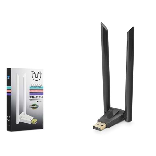 NONAP W168 USB WiFi Bluetooth 4.2 Adaptörü 650 Mbps 5 GHz Dual Band Siyah